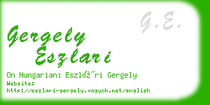 gergely eszlari business card